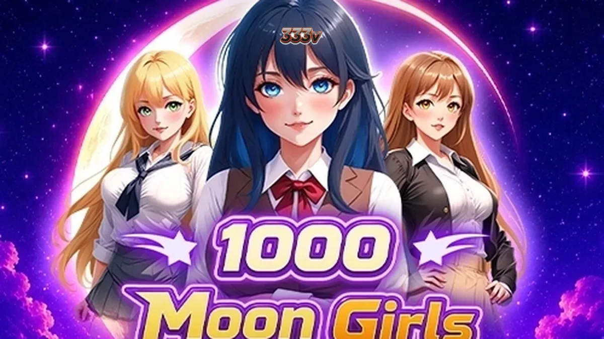 Tampilan layar permainan slot 1000 Moon Girls dengan format 7 gulungan